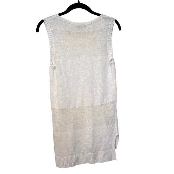 Alice + Olivia White 100% Linen Base Knit Tank Top Blouse Size XS - Picture 3 of 5